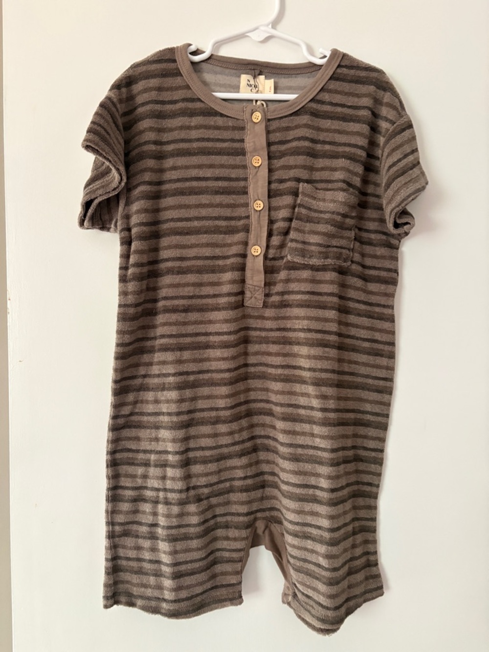 Nico Nico Brown & Dark Brown Striped Baby One-Piece